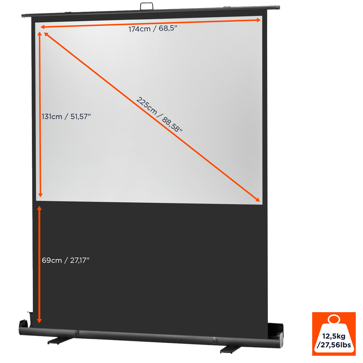 celexon Leinwand Ultramobil Plus Professional 180 x 135 cm