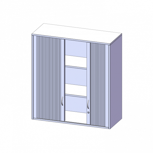 Aufsatzschrank mit Rollo, 3 Ordnerhöhen - Serie evo180 B/H/T: 100x108x40 cm, Querrollladen, abschließbar