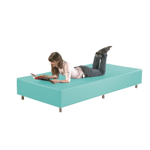 Sitzelement Rechteck groß aus der Sofaserie Wellness-Oase B/H/T: 224x40x112 cm, Bezug Kunstleder, Bezug und Kern schwer entflammbar