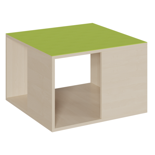 Quadratisches Podest mit Linoleum-Deckplatte B/H/T: 70x46x70 cm, Podest 4seitig zur Hälfte offen