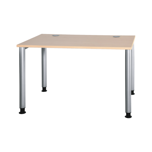 Schreibtisch höhenverstellbar mit Rundrohrgestell B/H/T: 120x72-86x80 cm, Plattendekor und Gestellfarbe sind wählbar