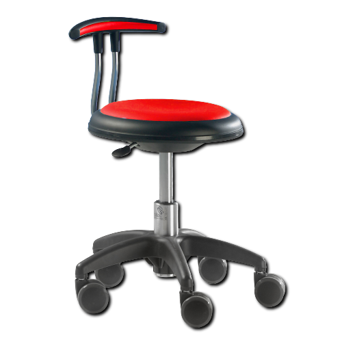 Genito Eco Drehstuhl mit Gaslift Höhenverstellung und Rückenlehne Höhenverstellung: 30-38 cm, auf Kunstoffgleitern, Stoff rot
