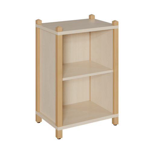 Stollen-Regal mit 2 Fächern in Ordnerhöhe B/H/T: 56x80x40 cm, Regal mit 1 Einlegeboden für 2 Ordnerhöhen