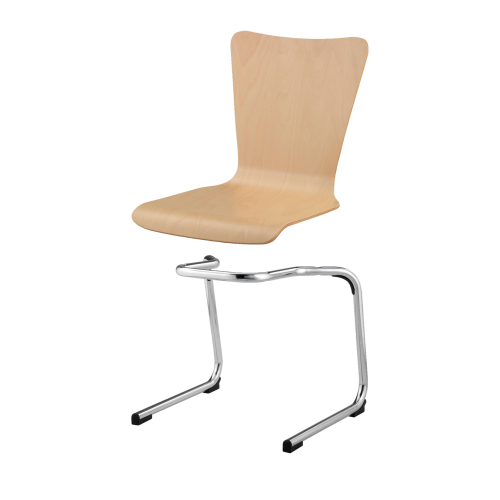 Stapelstuhl mit Schale "Madrid" und Chromgestell Sitzhöhe: 46 cm, Sitzschale Madrid mit Gestell "Detroit", verchromt