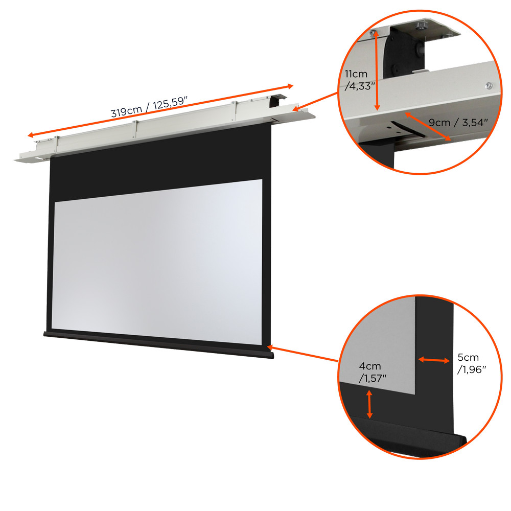 celexon Deckeneinbau Leinwand Motor Expert 300 x 169 cm