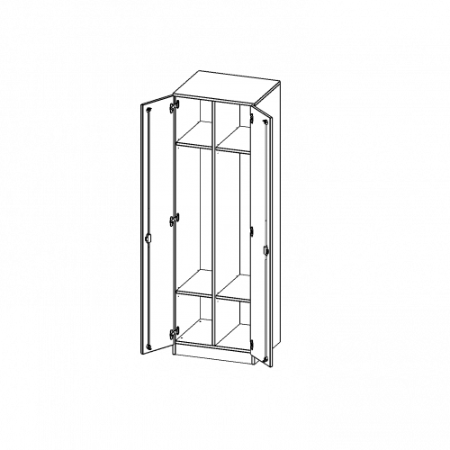 Spind Schrank, 5 Ordnerhöhen - Serie evo180 B/H/T: 60x190x50 cm, 2 durchgehende Türen, mit Sockel (81 mm)