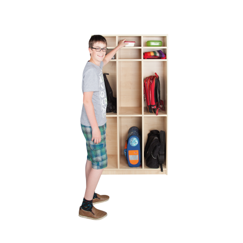 Schultaschenregal für 4 bzw. 6 Schüler B/H/T: 61x160x40 cm
