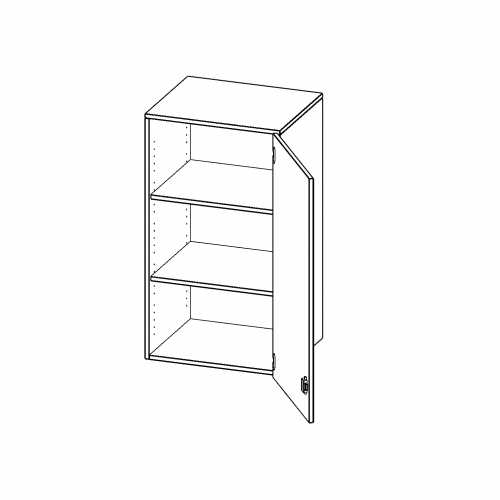 Aufsatzschrank, 3 Ordnerhöhen - Serie evo180 B/H/T: 60x108x50 cm, 1 Tür, abschließbar, Tür öffnet nach rechts
