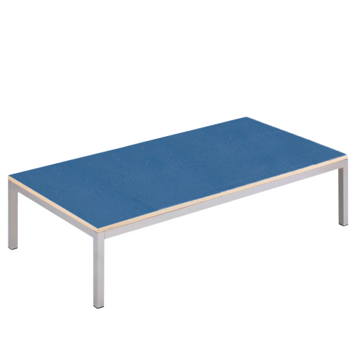 Riesenpodest mit Stahlgestell und Linoleum-Deckplatte B/H/T: 199x40x99,5 cm, Podestplatte mit Stahlgestell