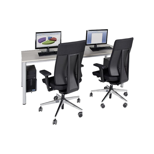 quadratischer EDV-Computertisch mit Holzkabelkanal B/H/T: 90x72x90 cm