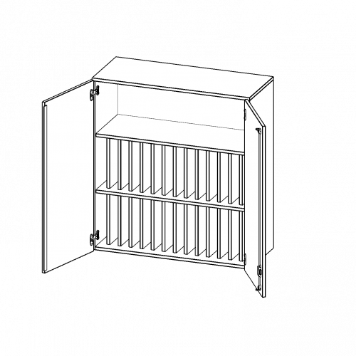Aufsatzschrank für Klassenbücher, 3 Ordnerhöhen - Serie evo180 B/H/T: 100x108x40 cm, 2 Reihen für je 14 Klassenbücher