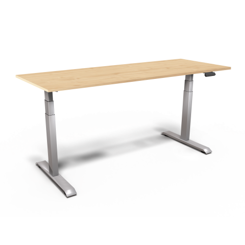 Elektrisch höhenverstellbarer Schreibtisch Gestell in Silber (Weißaluminium), B/H/T: 140x65-130x80 cm