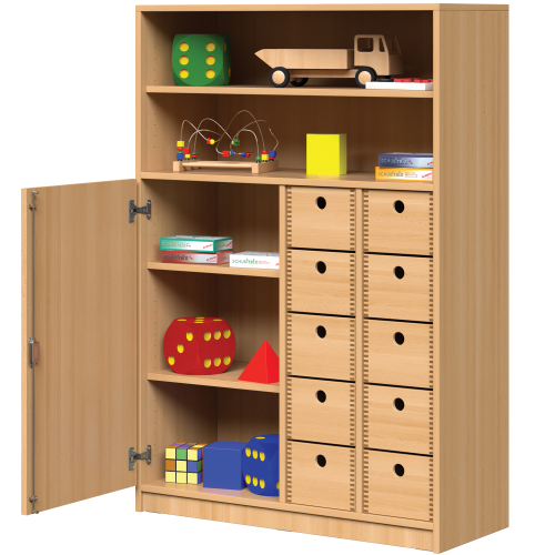 Werkraumschrank WK 19A, 10 Holzkästen B/H/T: 100x144x40 cm