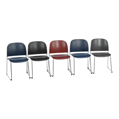 Stuhl STUDIO Gestell Chrom, mit Armlehnen, Blau