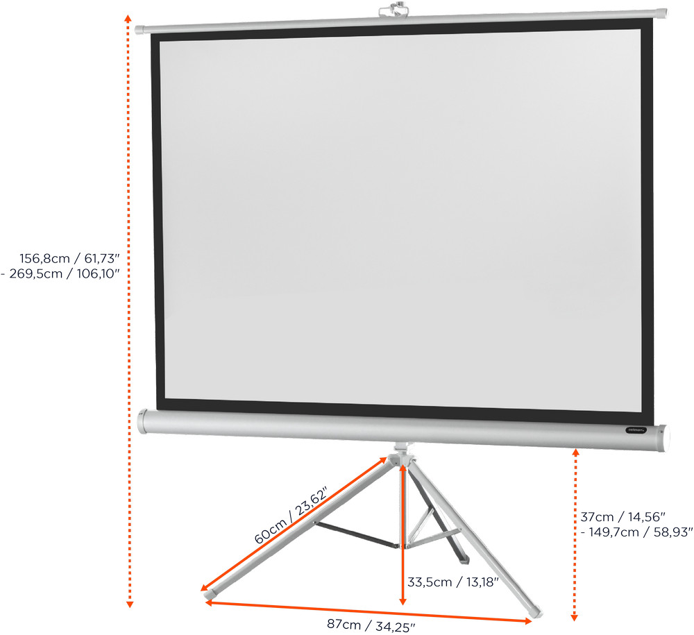 celexon Stativleinwand Economy 133 x 100 cm - White Edition