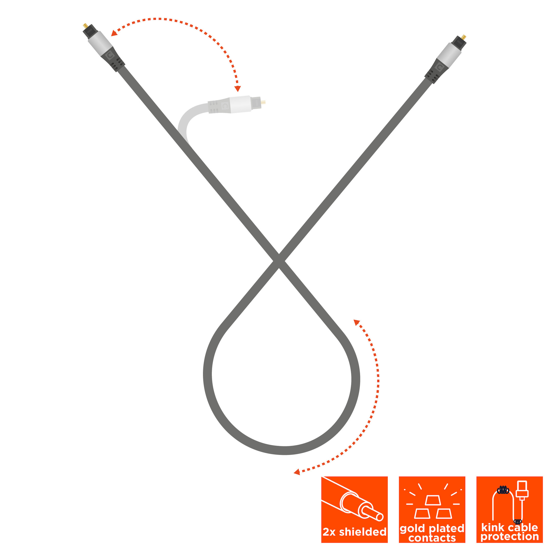 celexon Toslink Optisches Audiokabel 2,0m - Professional Line