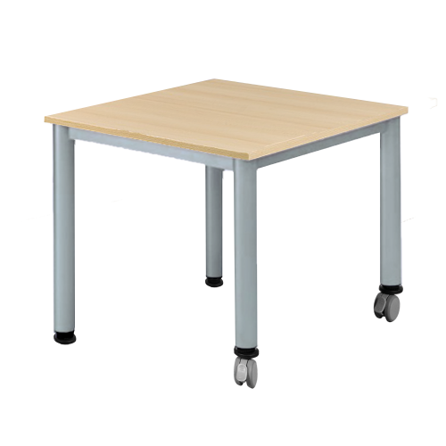 fahrbarer, höhenverstellbarer Quadrattisch B/H/T: 80x58-72x80 cm, Melaminplatte mit ABS-Kante