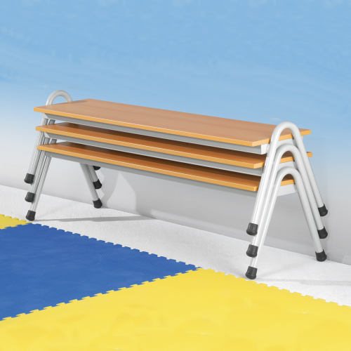 Stapelbare Bänke Melaminbeschichtete Schichtstoffplatte, 120x34 cm