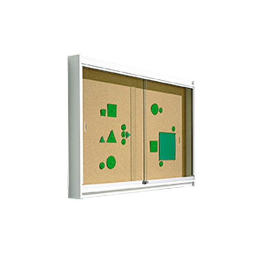 Holzvitrine Modell IV 1 B/H/T: 100x100x12 cm, Naturkorkrückwand