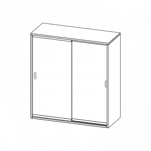 Aufsatz mit Glasschiebetüren, 3 Ordnerhöhen - Serie evo180 B/H/T: 120x108x40 cm, 2 Schiebetüren, abschließbar, mit Mittelwand