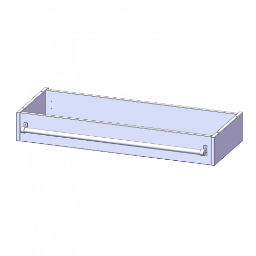 Leiterzarge zur Aufnahme einer Leiter - Serie evo180 Gesamthöhe 15 cm, für 104,5 cm breite und 40 cm tiefe Schrankwände