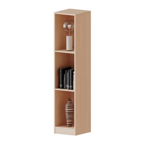 Taschenregal, 4,5 Ordnerhöhen - Serie evo180 B/H/T: 36,1x172x40 cm, 3 hohe Fächer, mit Sockel (81 mm)