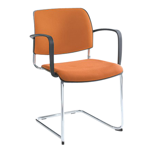 Stuhl ANABELLE, mit FS-Gestell mit Armlehne, Sitz- und Rückenpolster, Farbe des Bezugs wählbar, Gestell: Chrom