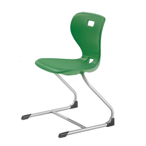 Ergostar Freischwinger Schulstuhl Sitzschalenfarbe Grün, Sitzhöhe 38 cm