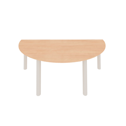 Halbrundtisch, Melaminplatte mit ABS-Kanten B/T: 130x65 cm, Höhe wählbar