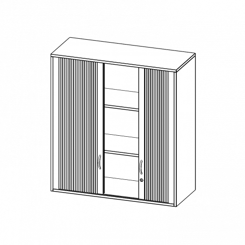 Aufsatzschrank mit Rollo, 3 Ordnerhöhen - Serie evo180 B/H/T: 100x108x40 cm, Querrollladen, abschließbar