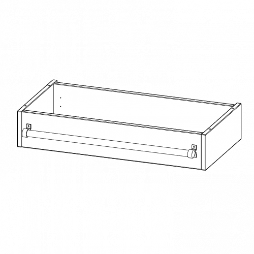 Leiterzarge zur Aufnahme einer Leiter - Serie evo180 Gesamthöhe 15 cm, für 80 cm breite und 40 cm tiefe Schrankwände