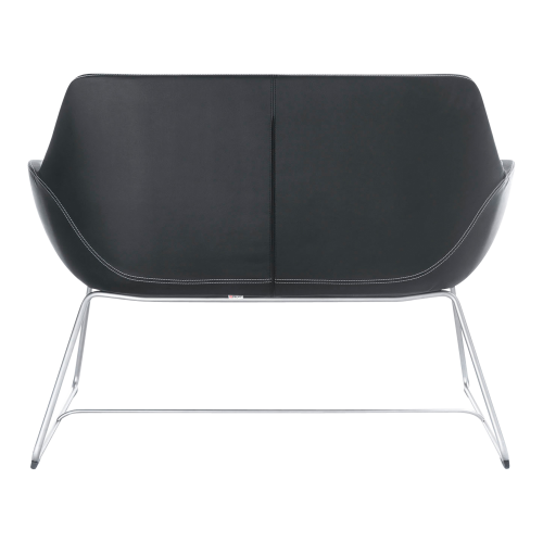 2-Sitzer Nele, mit Kufengestell B/H/T: 117x85x62 cm, Gestellfarbe: Chrom, Bezug wählbar