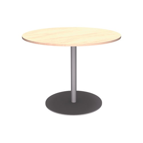 Rundtisch Melamin mit Mittelsäule und Bodenplatte D/H: 100x110 cm, mit Mittelsäule, Bodenplatte und melaminharzbeschichteter Tischplatte