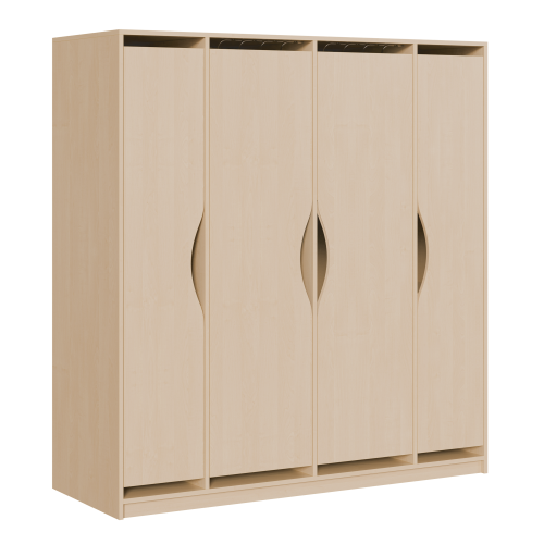 Liegepolsterschrank für 130-150 cm lange Polster, mit Fächern B/H/T: 178x190x67 cm, 4türig für bis zu 10 Matratzen, Bettwäschefächer, Korpus mit Dekortüren