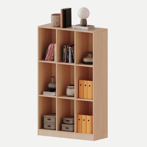 Taschenregal, 4,5 Ordnerhöhen - Serie evo180 B/H/T: 104,5x172x40 cm, 9 hohe Fächer, mit Sockel (81 mm)