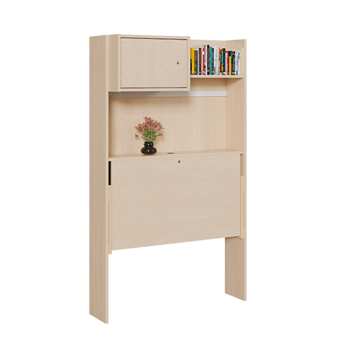 Wandklapparbeitsplatz B/H/T: 106x180x37/24 cm, Schrank + Regal