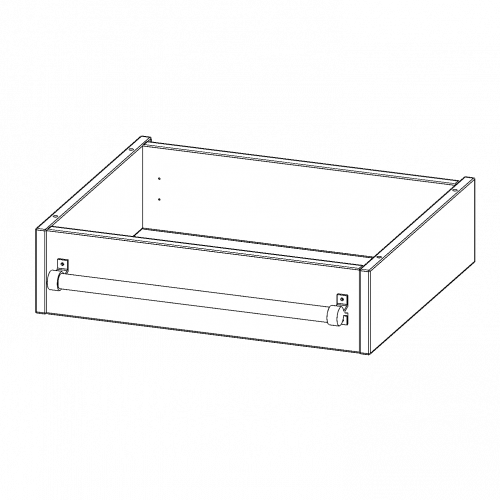 Leiterzarge zur Aufnahme einer Leiter - Serie evo180 Gesamthöhe 15 cm, für 60 cm breite und 50 cm tiefe Schrankwände