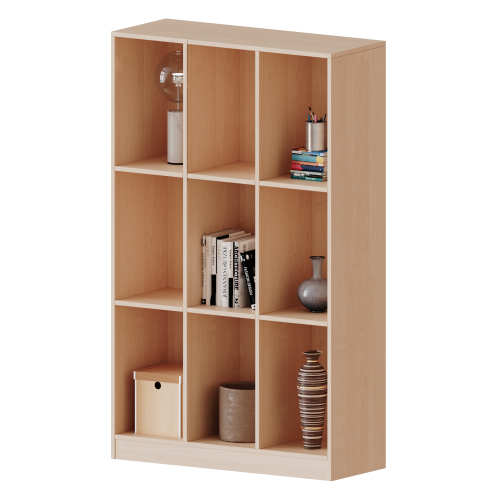 Taschenregal, 4,5 Ordnerhöhen - Serie evo180 B/H/T: 104,5x172x40 cm, 9 hohe Fächer, mit Sockel (81 mm)