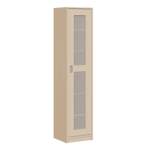 Bettzeugschrank mit 1 Lochblechtür und 6 Fächern B/H/T: 40x180x40 cm, Rahmentür mit Lochblechfüllung links hängend