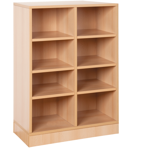 Offenes Regal mit 8 Fächern & Mittelwand B/H/T 66 x 98 x 40cm, Dekor wählbar, auf Standfuß