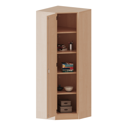 Innenecke als Schrank, 5 Ordnerhöhen - Serie evo180 B/H/T: 80x190x80 cm, Für 50 cm tiefe Schrankwände, Tür öffnet rechts, mit Sockel (81 mm)