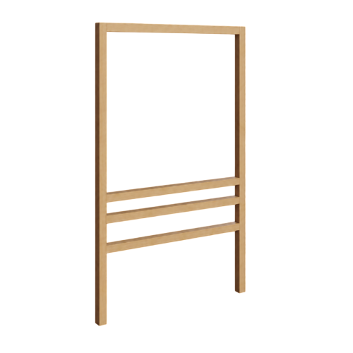 Garderobenstütze mit Rückenlehne B/H/T: 100x130x4 cm, für 5 Plätze in Sitzhöhe 42 cm, in offener Rahmenbauweise