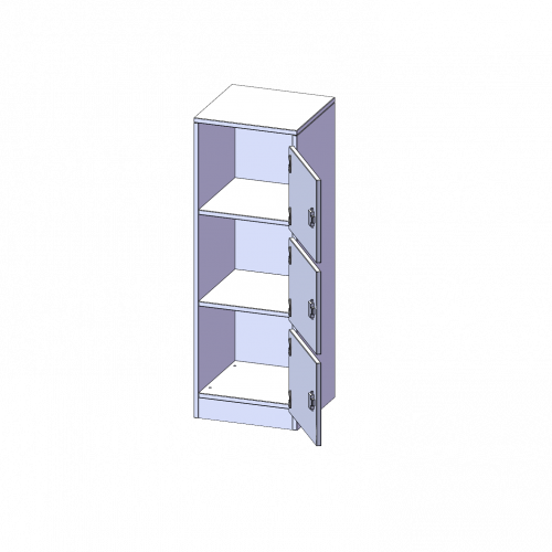 Schließfachschrank, 3 Ordnerhöhen - Serie evo180 B/H/T: 40,5x118x40 cm, 3 Schließfächer, mit Briefschlitz, Türen öffnen nach rechts, mit Sockel (81 mm)