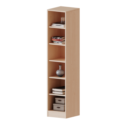 Taschenregal, 4,5 Ordnerhöhen - Serie evo180 B/H/T: 36,1x172x40 cm, 6 halbhohe Fächer, mit Sockel (81 mm)
