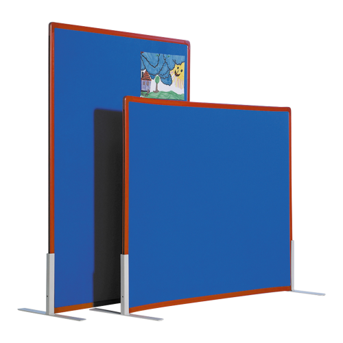 Stofftafel blau B/H: 80x120 cm, doppelseitig, incl.2 Ständer, Rahmen blau