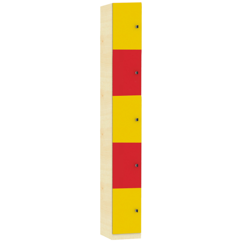 Schließfachschrank Serie SFS, einreihig B/H/T: 41,8x190x50 cm, 1x5 Fächer