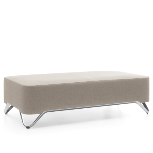 BOXIT - 2er Hockerelement, Design Sitzhocker B/H/T: 150x43x75 cm, Sitzhöhe 43 cm, Gestell aus Holz, Bezug Kunstleder