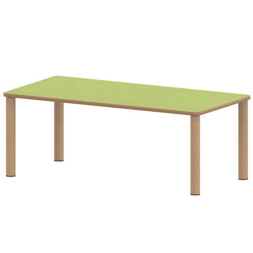 Tisch ZALOTTI mit Linoleum-Belag Rechtecktisch, B/H/T: 120x46x80 cm, Massivholzbeine Ø 60 mm, Fußvariante: Stellfuß