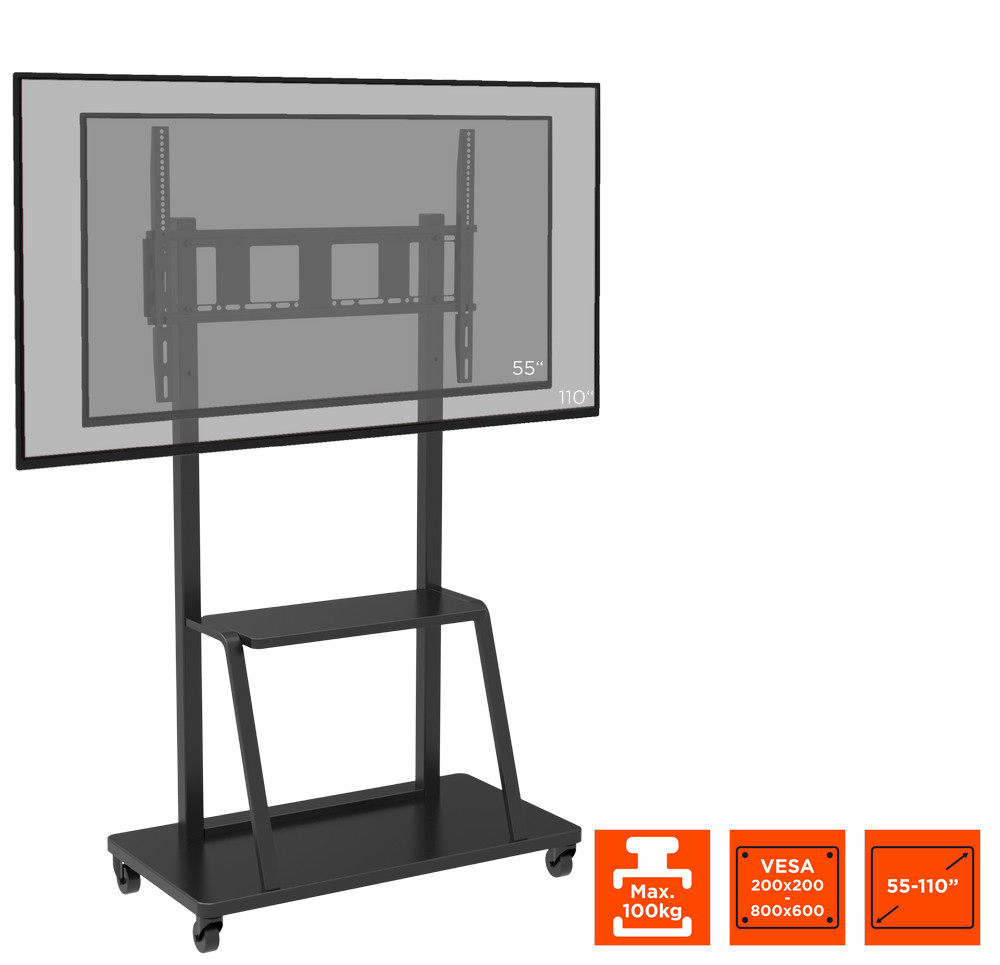 celexon Economy höhenverstellbarer Display Rollwagen Adjust-55110MP