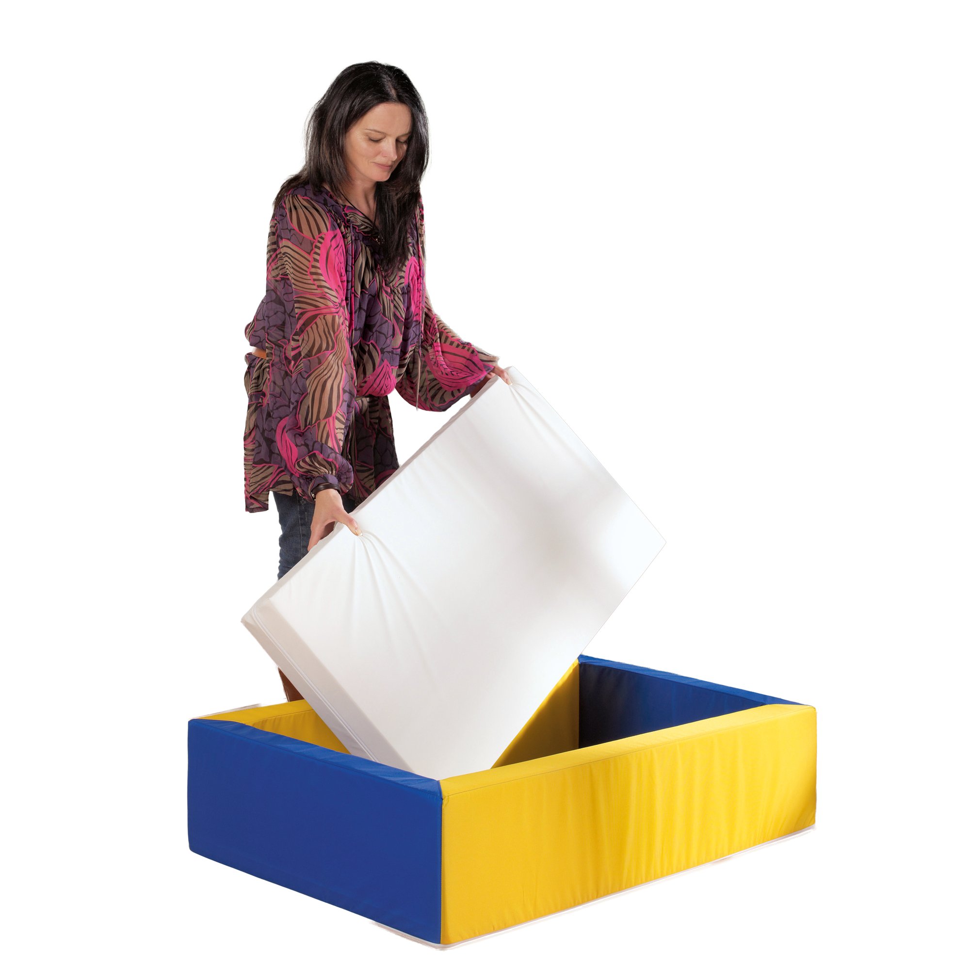 stapelbares Schaumstoffkinderbett B/H/T: 64x25x114 cm, Kunstleder